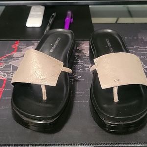 Donald Pliner brushed metallic sandals